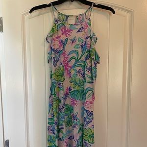 Lilly Pulitzer size small cotton flowy dress with key hole back detail